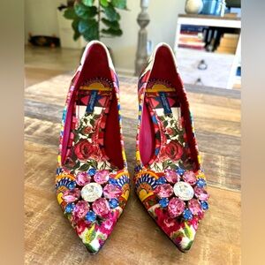 DOLCHE&GABBANA Multicolor Floral Print with Crystals